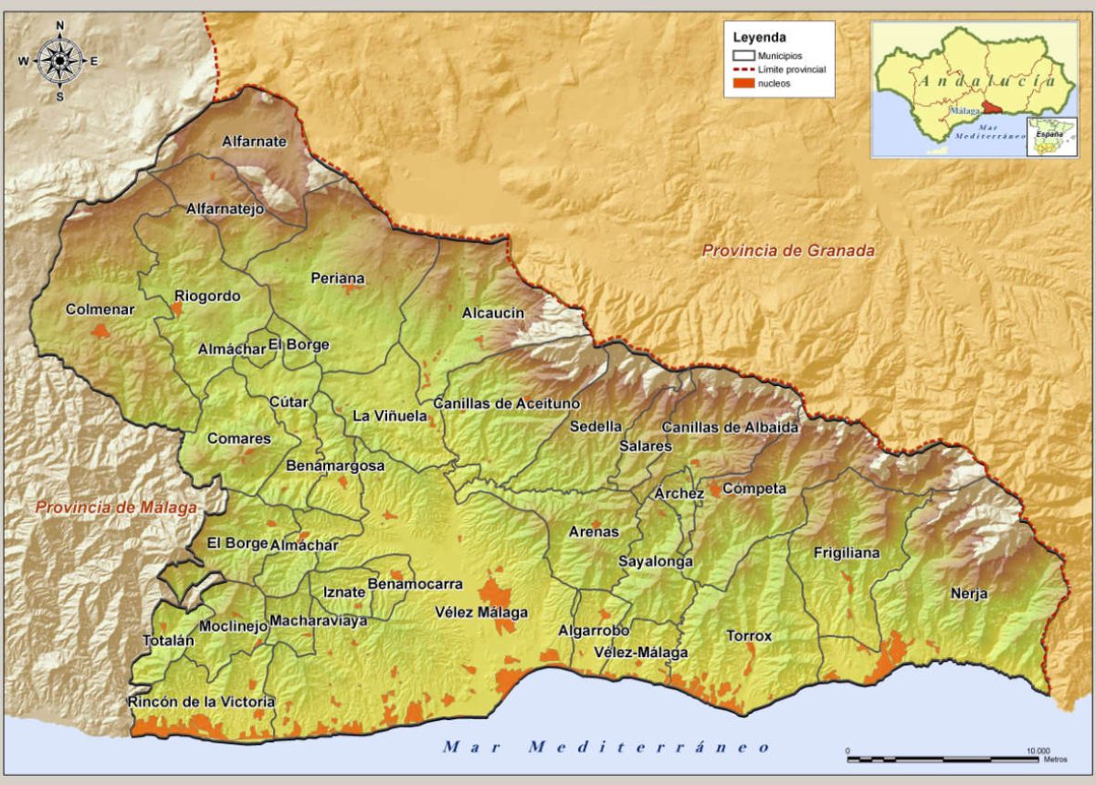 Mapa Axarquía